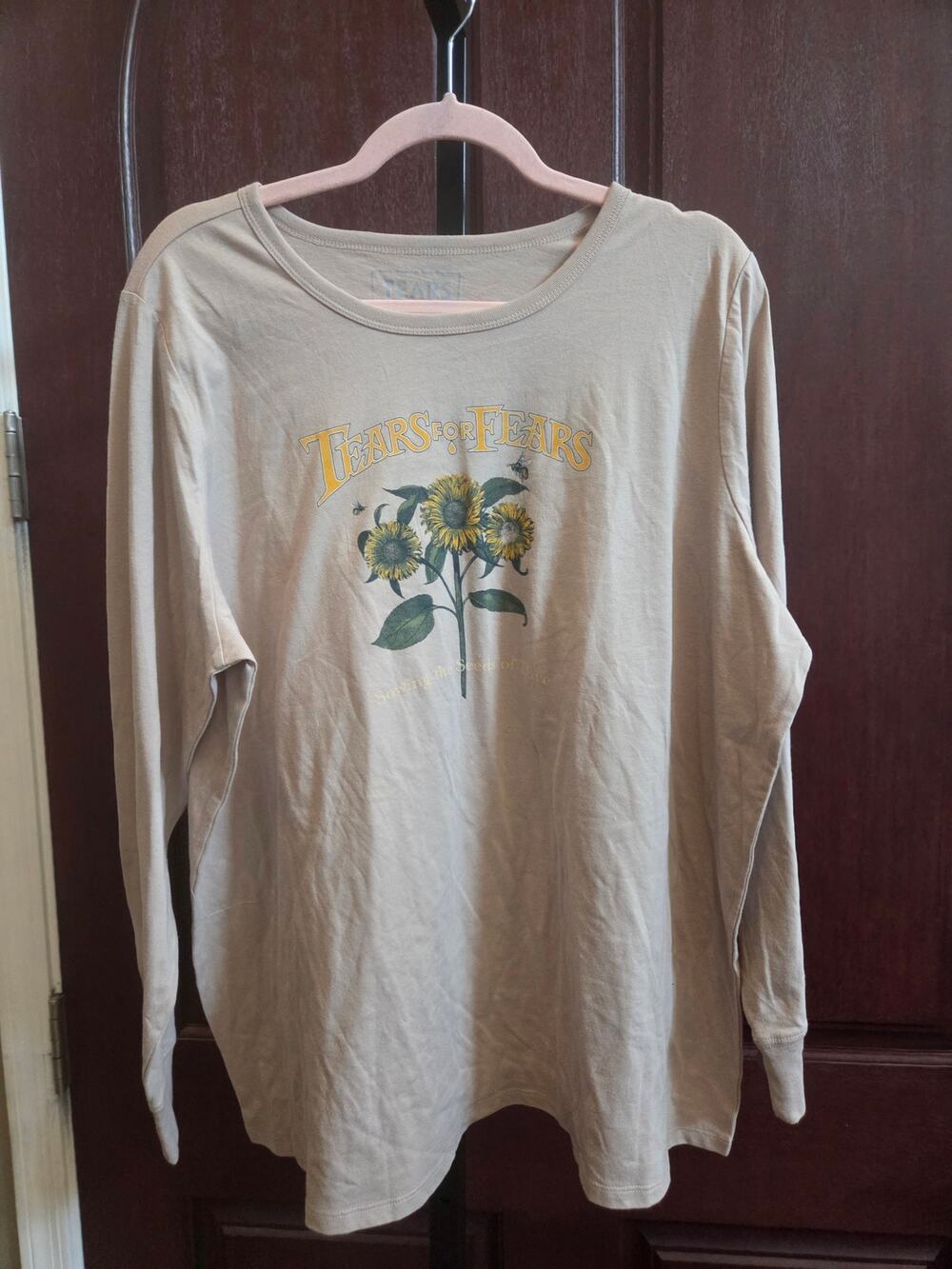 NWOT Torrid Size 2 Tears for Fears Band Tee Tan Long Sleeve